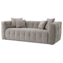 Casa Padrino Luxus Sofa Grau 230 x 100 x H. 75 cm - Wohnzimmer Sofa mit 4 Kissen - Wohnzimmer Möbel - Luxus Möbel - Wohnzimmer Einrichtung - Luxus Einrichtung - Luxus Qualität