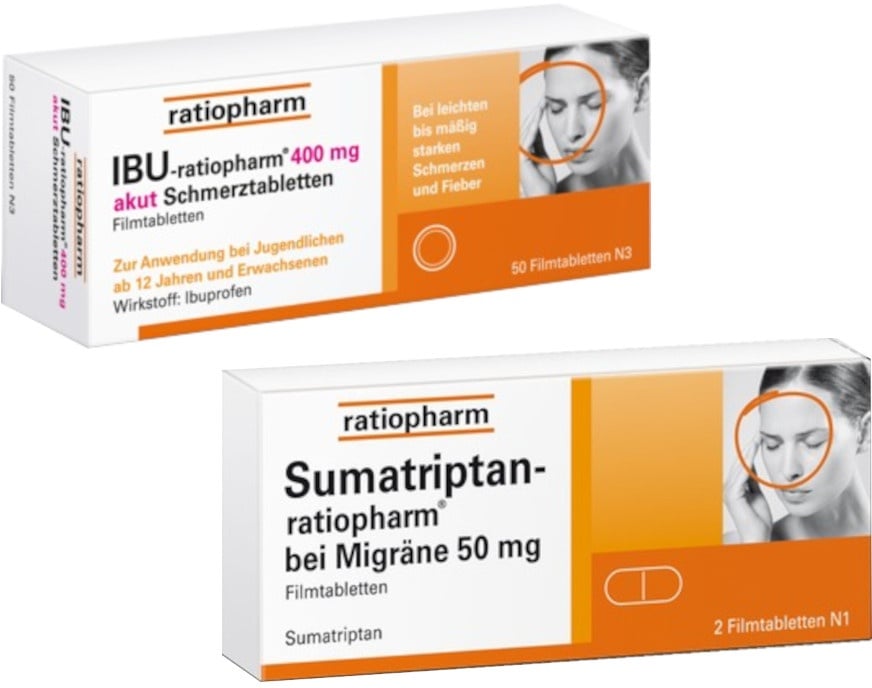 Migräne Set Ratiopharm mit Sumatriptan