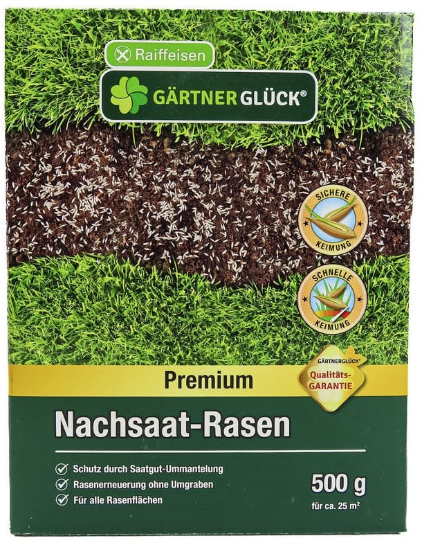 Raiffeisen Gärtnerglück Premium Nachsaat-Rasen 500g