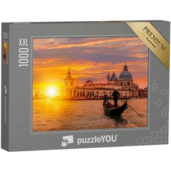 puzzleYOU Puzzle Puzzle 1000 Teile XXL „Gondoliere mit Gondel auf einem Kanal, Venedig“, 1000 Puzzleteile, puzzleYOU-Kollektionen Städte, Venedig