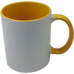 Airbrush-City 36 Stück Fototasse Sublimation Kaffee Tassen Becher WEISS - HENKEL Gelb