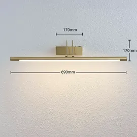 LINDBY LED Wandleuchte Wandlampe Innen Mailine aus Metall, Modern / 69 cm messing für Wohnzimmer, / Esszimmer, Von Lindby