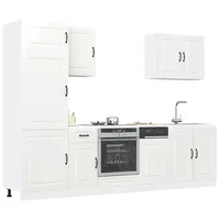 VidaXL 7-tlg. Küchenschrank-Set Kalmar Hochglanz-Weiß Holzwerkstoff