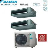 Daikin - Klimagerät Bluevolution Dual Split Ducted Inverter Klimagerät Serie fba-a 12+12 mit 3MXM68N R-32 Wi-Fi Optional 12000+12000 - Italienische