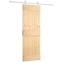 vidaXL Schiebetür rechts 70 x 210 cm Natürlich/Weiß