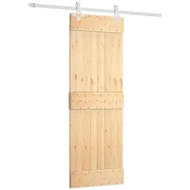 vidaXL Schiebetür rechts 70 x 210 cm Natürlich/Weiß
