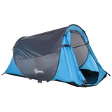 Outsunny Campingzelt für 3 Jahreszeiten Blau+Grau 220 x 108 x 110 cm