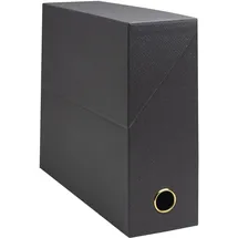 Exacompta 89601E Transferbox Office By Me 9 cm Rückenbreite DIN A4 mit aufgeklebtem Rückenschild ideale Transportbox und perfekt geeignet für die sichere Aufbewahrung Ihrer Ordner Farbe Schwarz