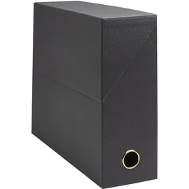 Exacompta 89601E Transferbox Office By Me 9 cm Rückenbreite DIN A4 mit aufgeklebtem Rückenschild ideale Transportbox und perfekt geeignet für die sichere Aufbewahrung Ihrer Ordner Farbe Schwarz