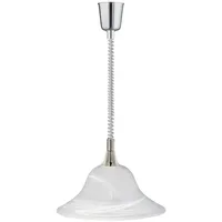 TRIO Leuchten LED Pendelleuchte, LED wechselbar, Warmweiß, Design-klassiker Zugpendelleuchten höhenverstellbar Treppenhaus, Ø39cm silberfarben|weiß