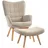 Homcom Ohrensessel Cord 72 x 101 x 80 cm Braun mit Hocker