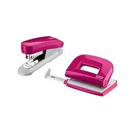 Novus Locher-Tacker-Büroset Evolution Twin Set fresh, pink