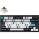 Keychron Q1 Max QMK/VIA Kabellose Mechanische Tastatur, Vollmetall, Programmierbarer Knopf, 2.4 GHz/Bluetooth/Kabelgebundene Tastatur mit Hot-Swappable, Carbon Black, Gateron Jupiter Brown