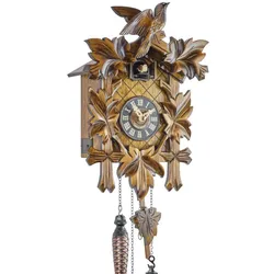 Engstler -Kuckucksuhr Quarz Uhrwerk Motiv Fünflaub 35cm- 532 Q