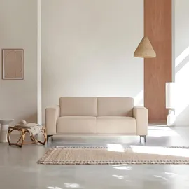 Tikamoon 2,5-Sitzer-Sofa Lars mit ecrufarbenem Stoffbezug