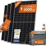 Solarway All In One Balkonkraftwerk 2000W komplett mit 3,2 kWh Anker 2 PRO Speicher - Solaranlage Komplettset - 500W Solarmodule