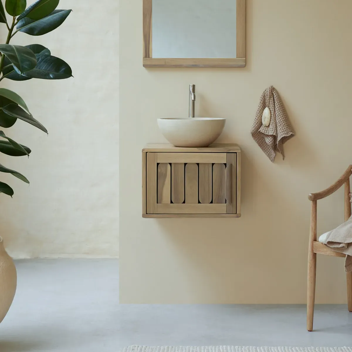 Badezimmermöbel aus Akazienholz 50 Lila