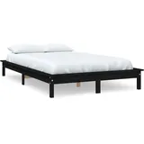 vidaXL Massivholzbett 180 x 200 cm Schwarz