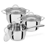 Maestro MR-3519-6M 6-teiliges Topfset (1,8l, 2,5l, 3,4l) - Silber