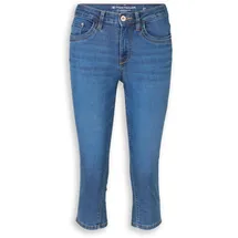 Tom Tailor Damen TTLENE SLIM Capri Jeans mit hohem Stretch, blau, Uni, Gr. 30