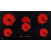 vidaXL Glaskeramik-Kochfeld mit 5 Platten Touch Control