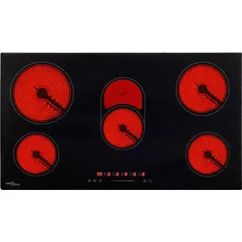 vidaXL Glaskeramik-Kochfeld mit 5 Platten Touch Control