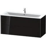 Duravit XViu Waschtisch-Unterschrank XV41280B240 121 x 56 x 48 cm, schwarz hochglanz, 2 Schubkästen, wandhängend, schwarz matt