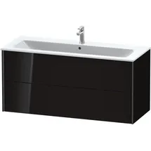 Duravit XViu Waschtisch-Unterschrank XV41280B240 121 x 56 x 48 cm, schwarz hochglanz, 2 Schubkästen, wandhängend, schwarz matt