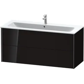 Duravit XViu Waschtisch-Unterschrank XV41280B240 121 x 56 x 48 cm, schwarz hochglanz, 2 Schubkästen, wandhängend, schwarz matt