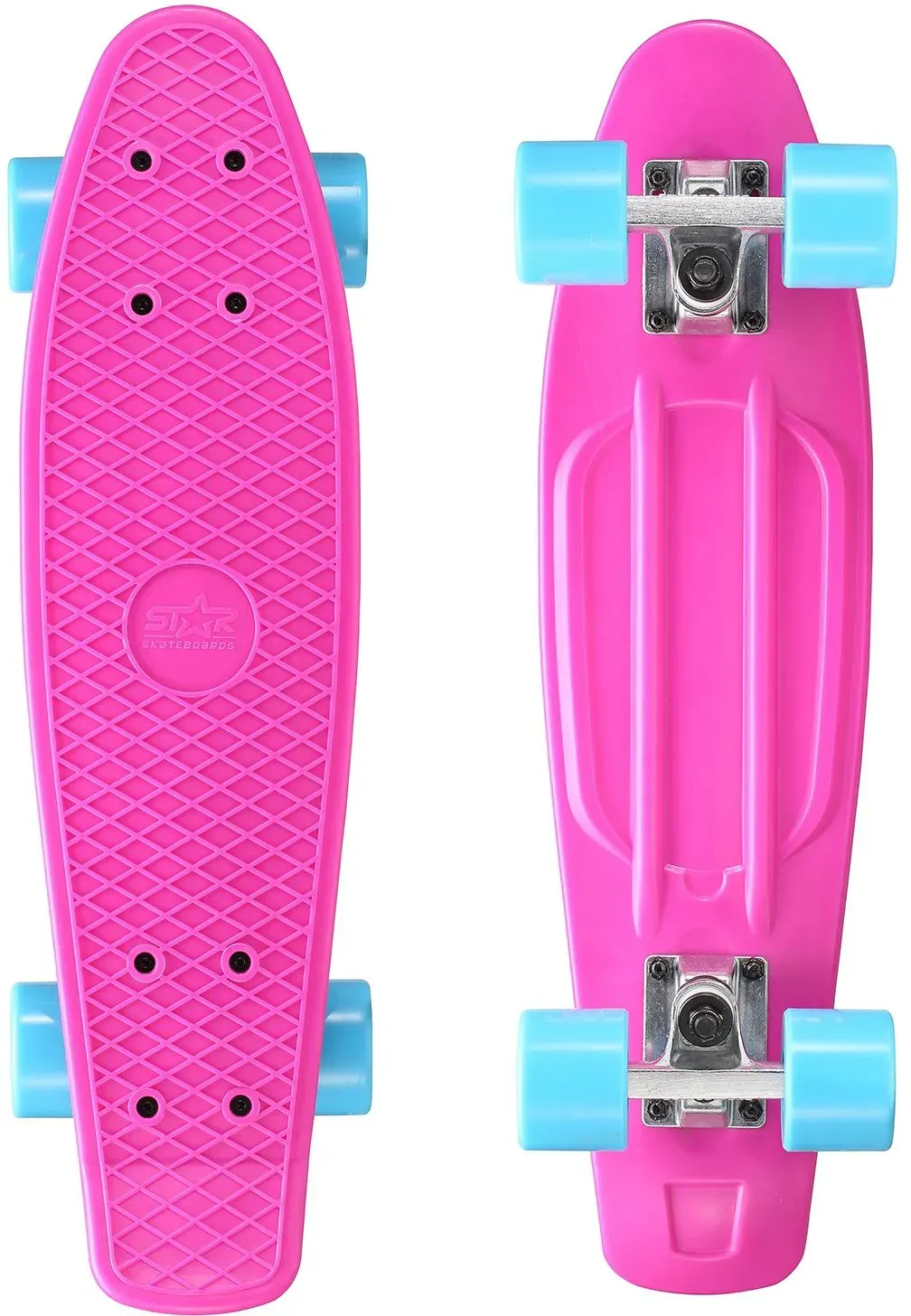Skateboard STAR-SKATEBOARD, pink (pink, hellblau), Skateboards, Kinder, Kicktail