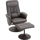 2-teiliges Sessel-set, Sessel Mit Fußhocker, Relaxsessel Mit Fußhocker, Höhenverstellbar, Neigbare Rückenlehne, Braun