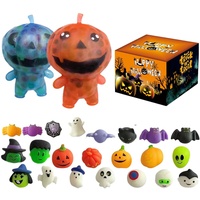 Shichangda 2023 Halloween Squeeze Fidget Toys Set | Halloween Adventskalender 2023 | Halloween 24 Tage Kalender Countdown Geschenkbox | Kürbis Geister Fledermaus Halloween Dekor für Kinder