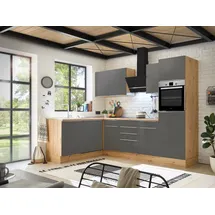 Respekta Winkelküche Marleen Premium L-Form 280 cm Grau Artisan Eiche