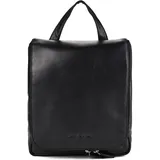 GREENBURRY Vintage Kulturbeutel Leder 25 cm, Necessaire, Schwarz