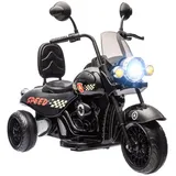 aiyaplay Kinder Elektro-Motorrad mit Musik, 3-5 km/h Elektromotorrad Kinderfahrzeug für 3-6 Jahre Kinder, Schwarz