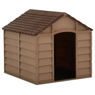 vidaXL Hundehütte Braun 71x71,5x68 cm PP -