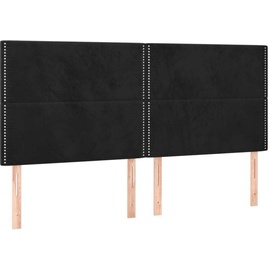 vidaXL Boxspringbett mit Matratze Schwarz 160x200 cm Samt