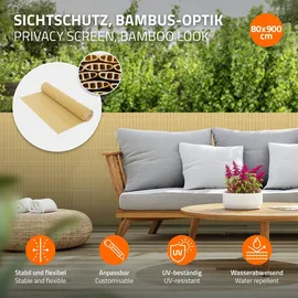 ECD Germany PVC Sichtschutzmatte Sichtschutz Sichtschutzzaun Zaun Balkon Windschutz 80x900cm