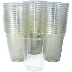 emissimo Transparente Becher aus PLA, kompostierbar - Kapazität: 473ml (16 oz)  50 Stück