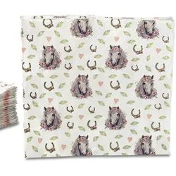 ECOFIESTA 60 Stück Servietten Pferd 33x33cm umweltfreundlich - Saugfähige Party-Servietten Kindergeburtstag - Papier-Servietten stilvoll