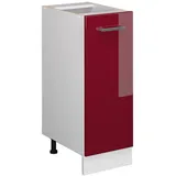 Vicco Apothekerschrank, Rot, Weiß, Holzwerkstoff, 2 Fächer, 1 Schubladen, Rechteckig, 30x81.6x46 cm, Küchen, Küchenmöbel, Küchenschränke, Apothekerschränke