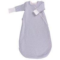 Popolini Winter Baby Schlafsack Vario Interlock/Teddyplüsch (Grau, S (70cm))