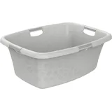 Rotho Wäschekorb Flowers 50 l grau 65,1 x 48,6 x 26,2 cm
