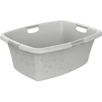Rotho Wäschekorb Flowers 50 l grau 65,1 x 48,6 x 26,2 cm