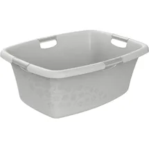 Rotho Wäschekorb Flowers 50 l grau 65,1 x 48,6 x 26,2 cm