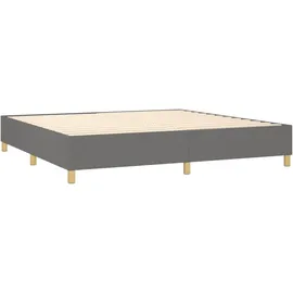 vidaXL Boxspringbett mit Matratze & LED Dunkelgrau 200x200 cm Stoff