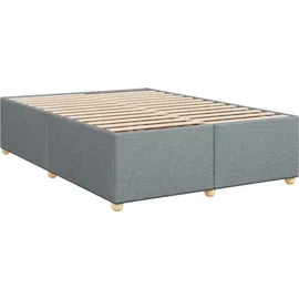 vidaXL Boxspringbett mit Matratze Hellgrau 140x200 cm Stoff