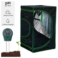 Melko Gewächshaus Gewächshaus Growbox Pflanzenzelt Zuchtzelt für Indoor & Outdoor, Stück, 99,9 % lichtundurchlässig schwarz 120 cm x 200 cm x 120 cm