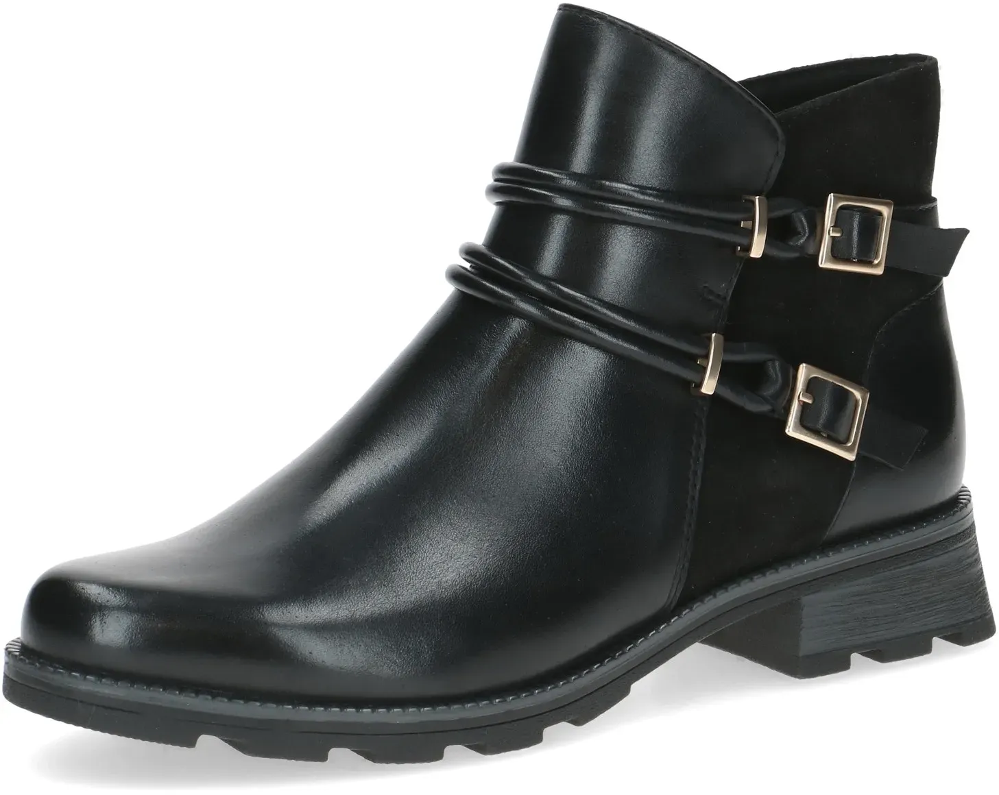 Stiefelette CAPRICE, Damen, Gr. 38, schwarz, Leder, klassisch, Schuhe, Blockabsatz, Ankleboots, Komfortschuh mit praktischem Reißverschluss