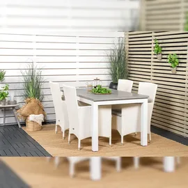 VCM Malin Gartenstuhl 58 x 92 x 65 cm weiß 2 St.